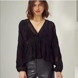 Wilfred Black Sheer Blouse